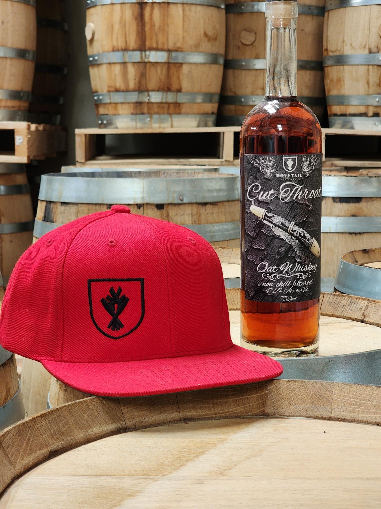 Dovetail Cut Throat Oat Whiskey & Logo Hat Bundle